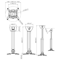 Vogel's PPC 1555 projector ceiling mount (55-85cm)