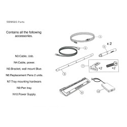 SMART Board M600 series (M680 and M685) accessory kit (wall mount, pen stand, cables, pens)