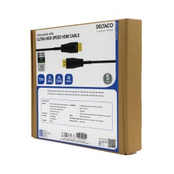 DELTACO ULTRA ātrdarbīgs HDMI kabelis, optiski aktīvs kabelis, 48 ​​Gbps, melns, AOC