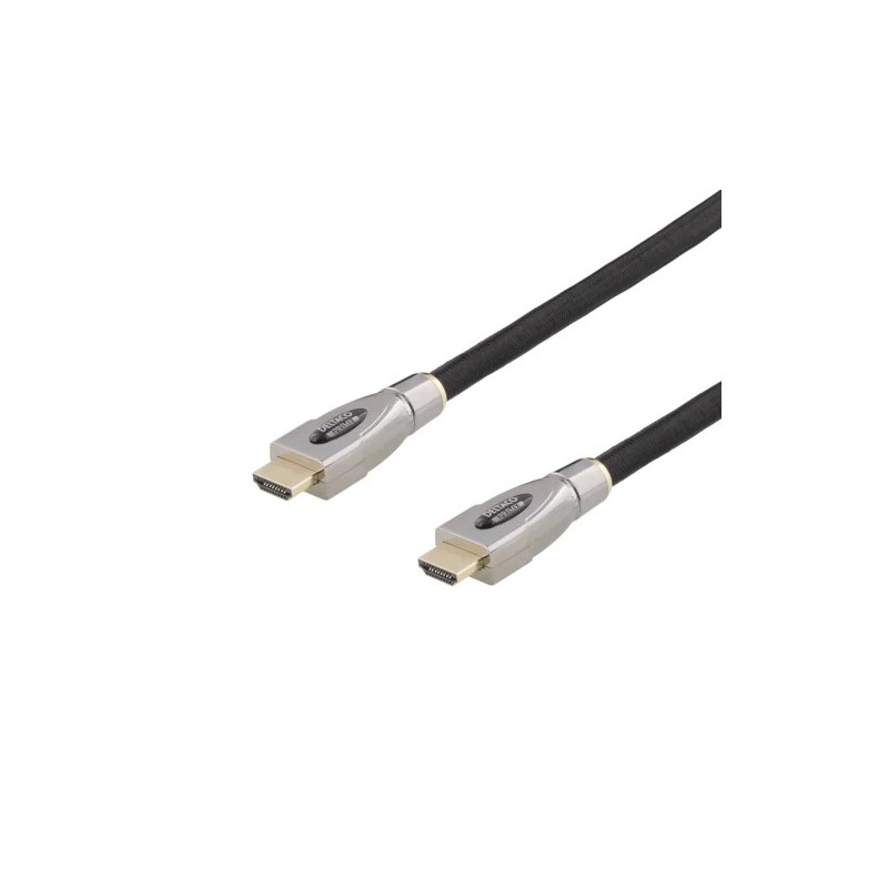 DELTACO PRIME aktīvais HDMI kabelis, tekstila, HDMI High Speed ​​​​ar Ethernet