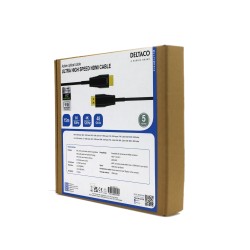 DELTACO ULTRA ātrdarbīgs HDMI kabelis, optiski aktīvs kabelis, 48 ​​Gbps, melns, AOC